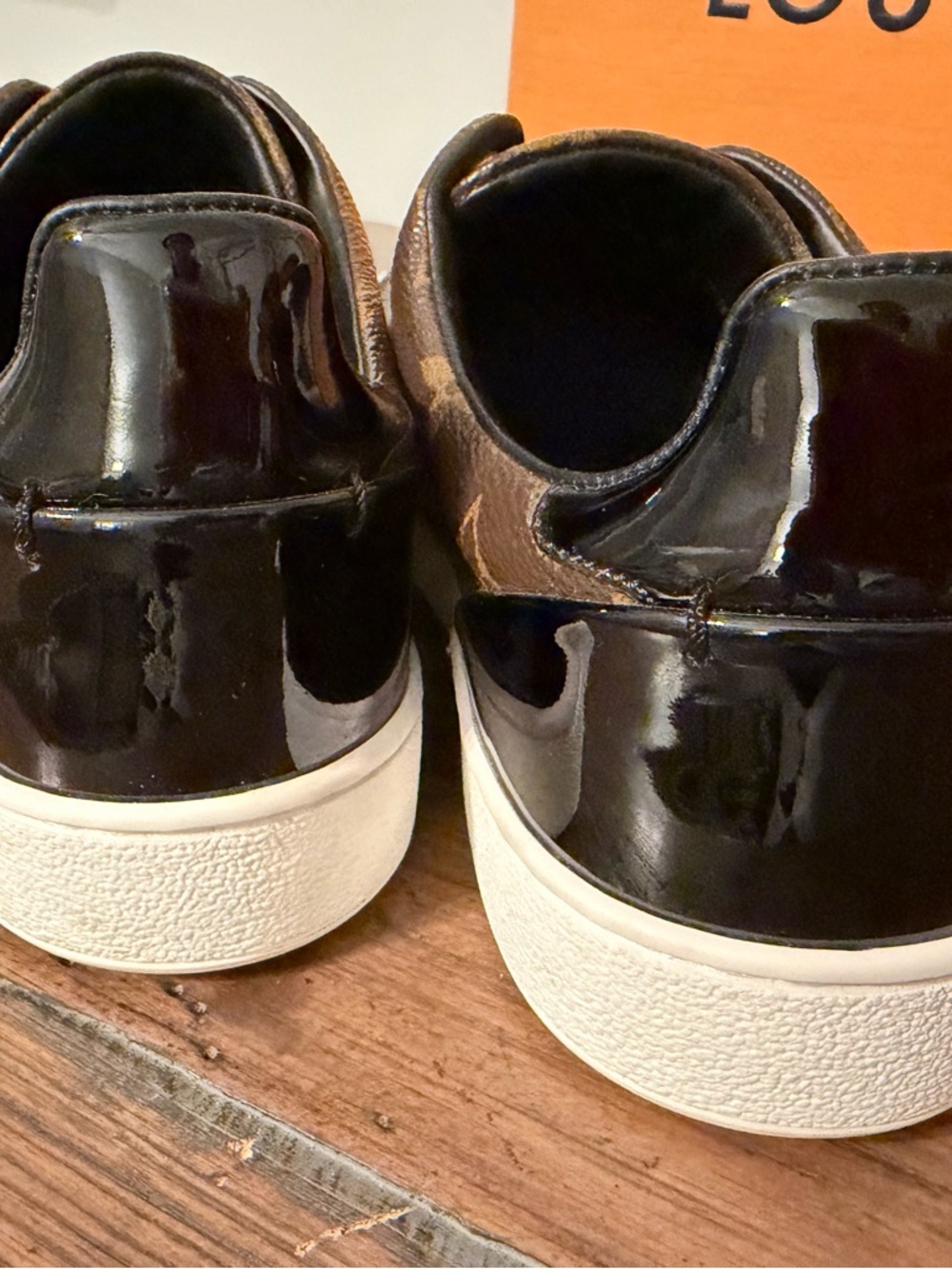 Louis Vuitton Brown Monogram Frontrow Sneakers with Gold Accents - Picture 6 of 12
